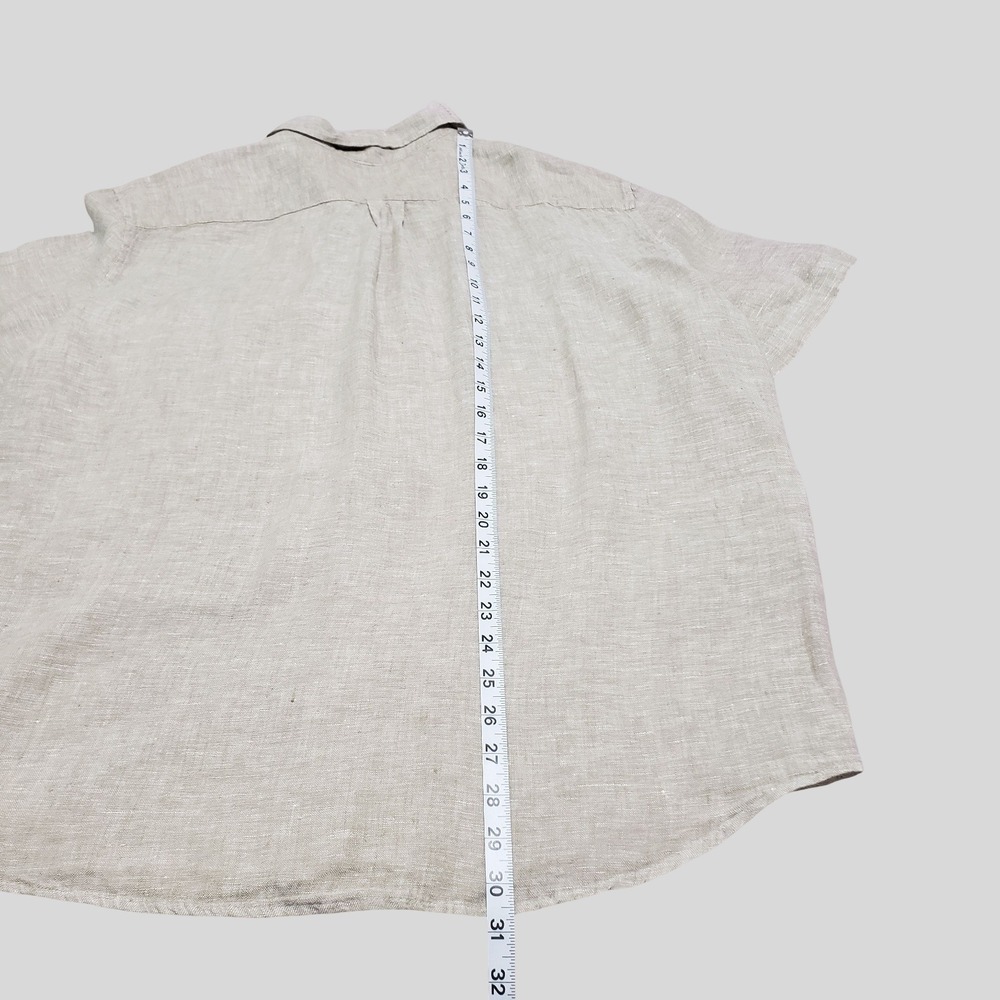 Panama Jack Mens Tan 100% Linen Short‎ Sleeve Button Down Shirt Size XL - Picture 10 of 10